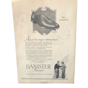 Vintage 1925 Banister Shoes The League Ad Advertisement